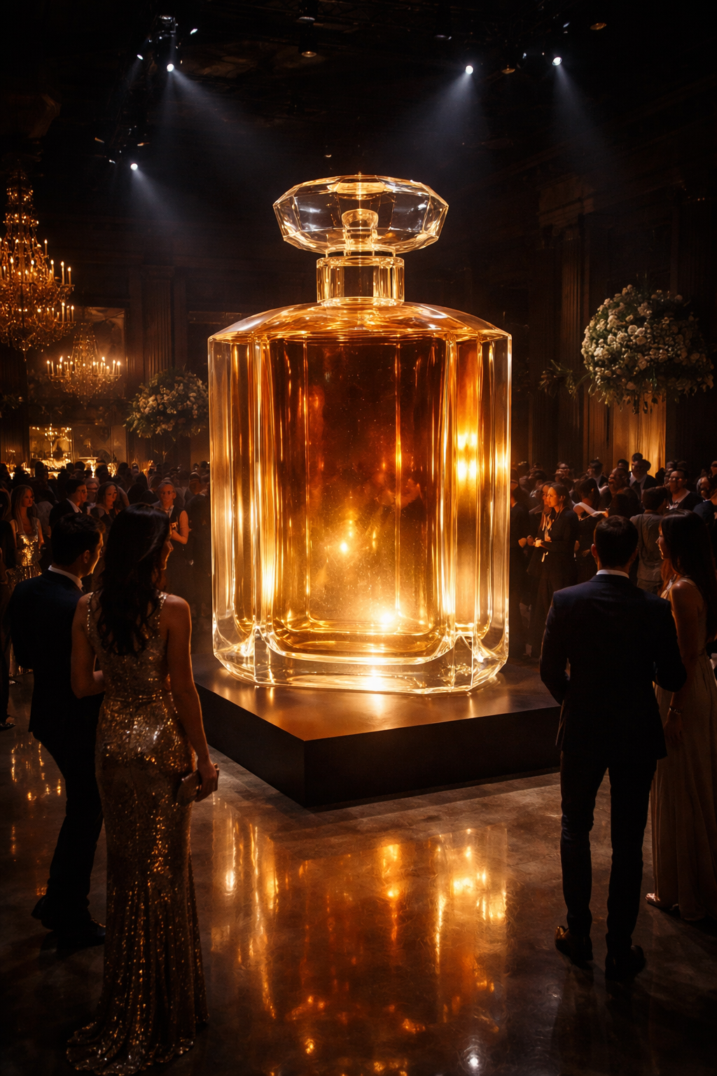 Bouteille de parfum géante